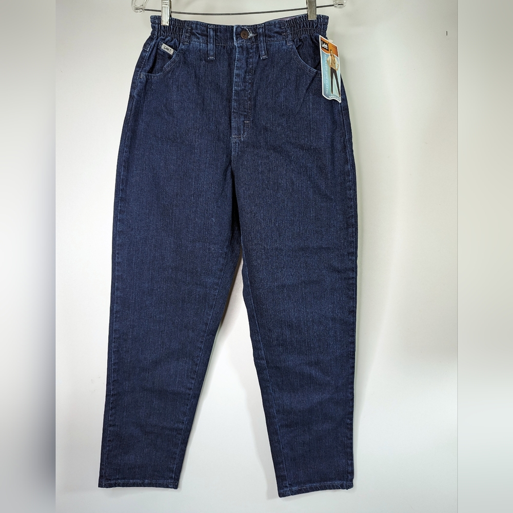 Blue Jeans Relaxed Fit Tapered leg High Waist 10 Lee Smooth Backside - Picture 1 of 13